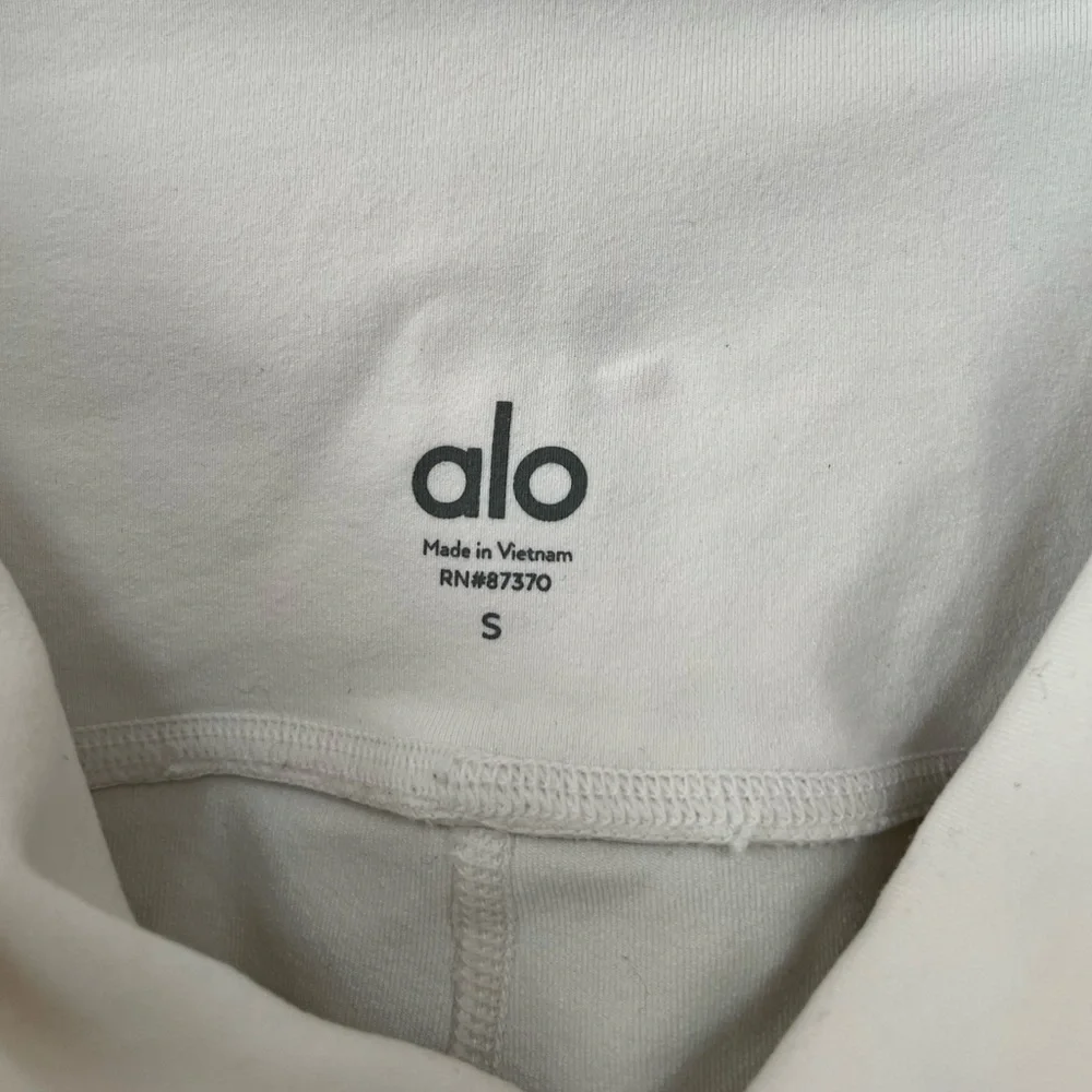 Alo High-Waist Moto Legging in White/White Glossy